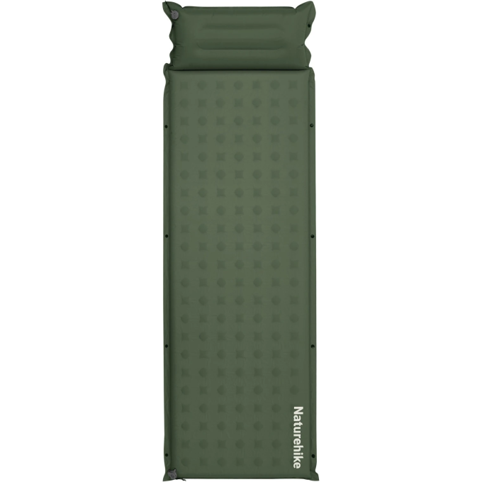 Коврик NATUREHIKE CNK2550WS025 D SERIES 6см с подушкой R4.9 самонадувной туристический зеленый 6977465868787